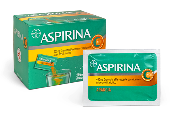 Aspirina C 400mg+240mg 10 Bustine Gusto Arancia