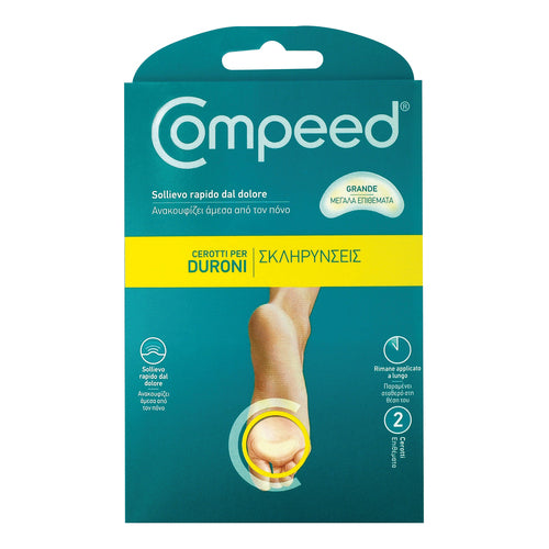 Compeed Cerotti Duroni Pianta Del Piede Formato Grande 2 Pezzi 9,5 x 4,2 cm