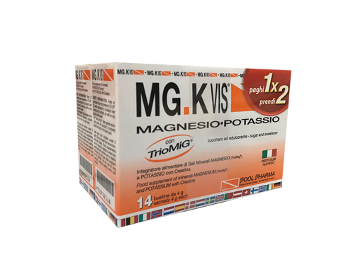 MG.K VIS Magnesio e Potassio 14 Buste OFFERTA SPECIALE PAGHI 1 PRENDI 2