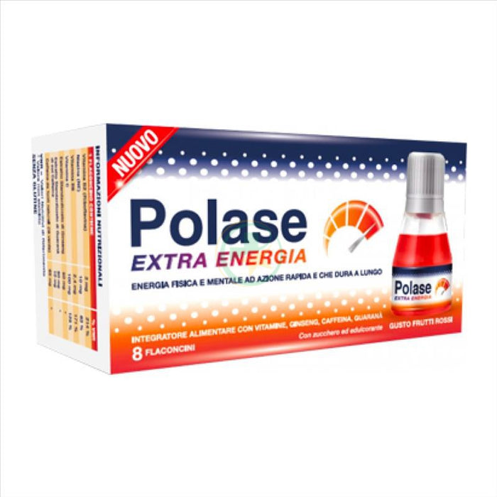 POLASE Extra Energia 8 Flaconcini Gusto Frutti Rossi