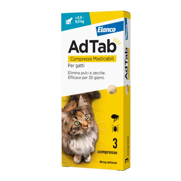 ADTAB Elanco 3-Compresse masticabili Antiparassitario orale per gatti
