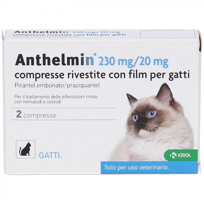 ANTHELMIN 230/20 2 CPR KRKA Farmaceutici - EQUIVALENTE DRONTAL