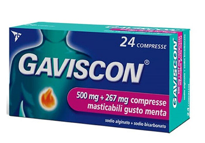Gaviscon 500mg + 267mg 24 Compresse Aroma Menta