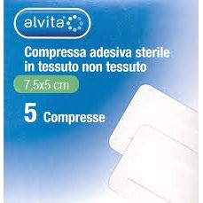 Alvita Compressa Adesiva Sterile In Tessuto Non Tessuto 7,2 X 5 Cm 5 Pezzi ALLIANCE HEALTHCARE IT. DIS. SpA