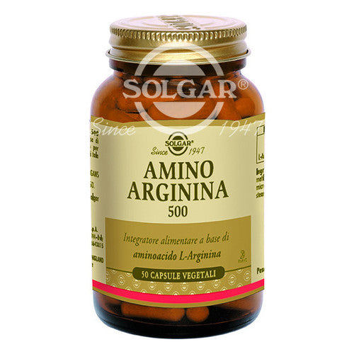 Solgar Amino Arginina 500 Integratore Alimentare 50 Capsule Vegetali 32,6 g