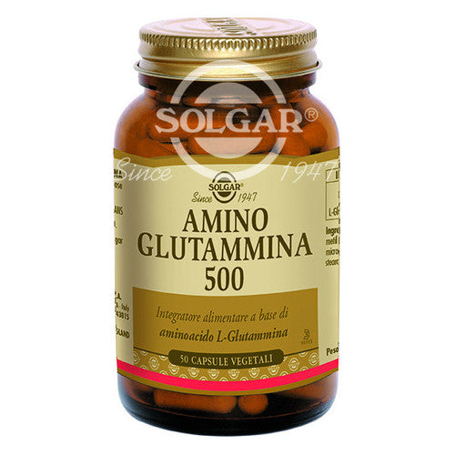 Solgar Amino Glutammina 500 Integratore Alimentare 50 Capsule Vegetali 32 g
