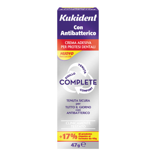 Kukident Complete Antibatterico Crema Adesiva Per Dentiera 47g