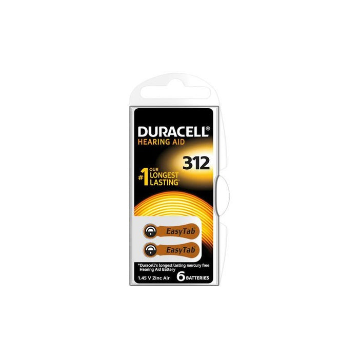 Duracell EasyTab 312 Marrone Batterie Apparecchio Acustico 6 Batterie