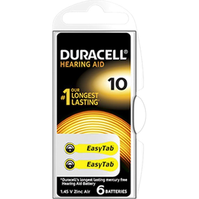 Duracell EasyTab 10 Giallo Batterie Apparecchio Acustico 6 Batterie