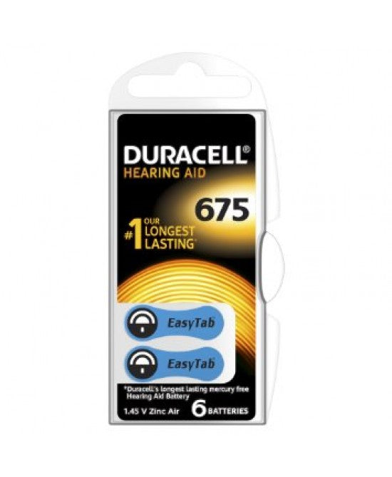 Duracell EasyTab 675 Blu Batterie Apparecchio Acustico 6 Batterie