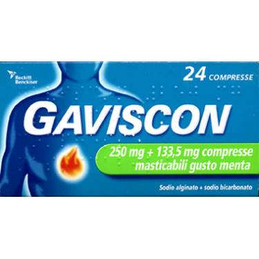 Gaviscon 24 Compresse Masticabili Gusto Menta 250mg