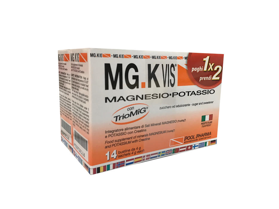 MG.K VIS Magnesio e Potassio 14 Buste OFFERTA SPECIALE PAGHI 1 PRENDI 2